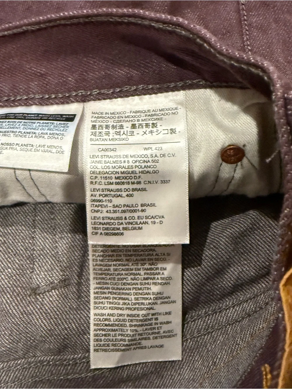 Men's Levi’s 501 Straight-Leg Denim Jeans in Purple/Grey